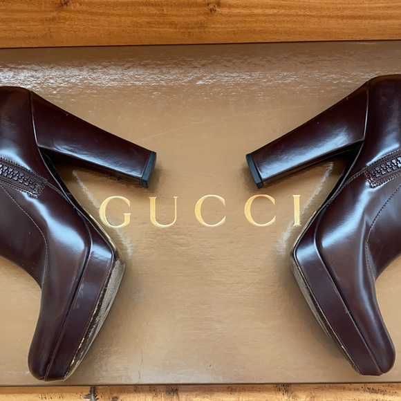 Gucci Beautiful Chocolate platform knee high boots Size 8.5 - Picture 6 of 15